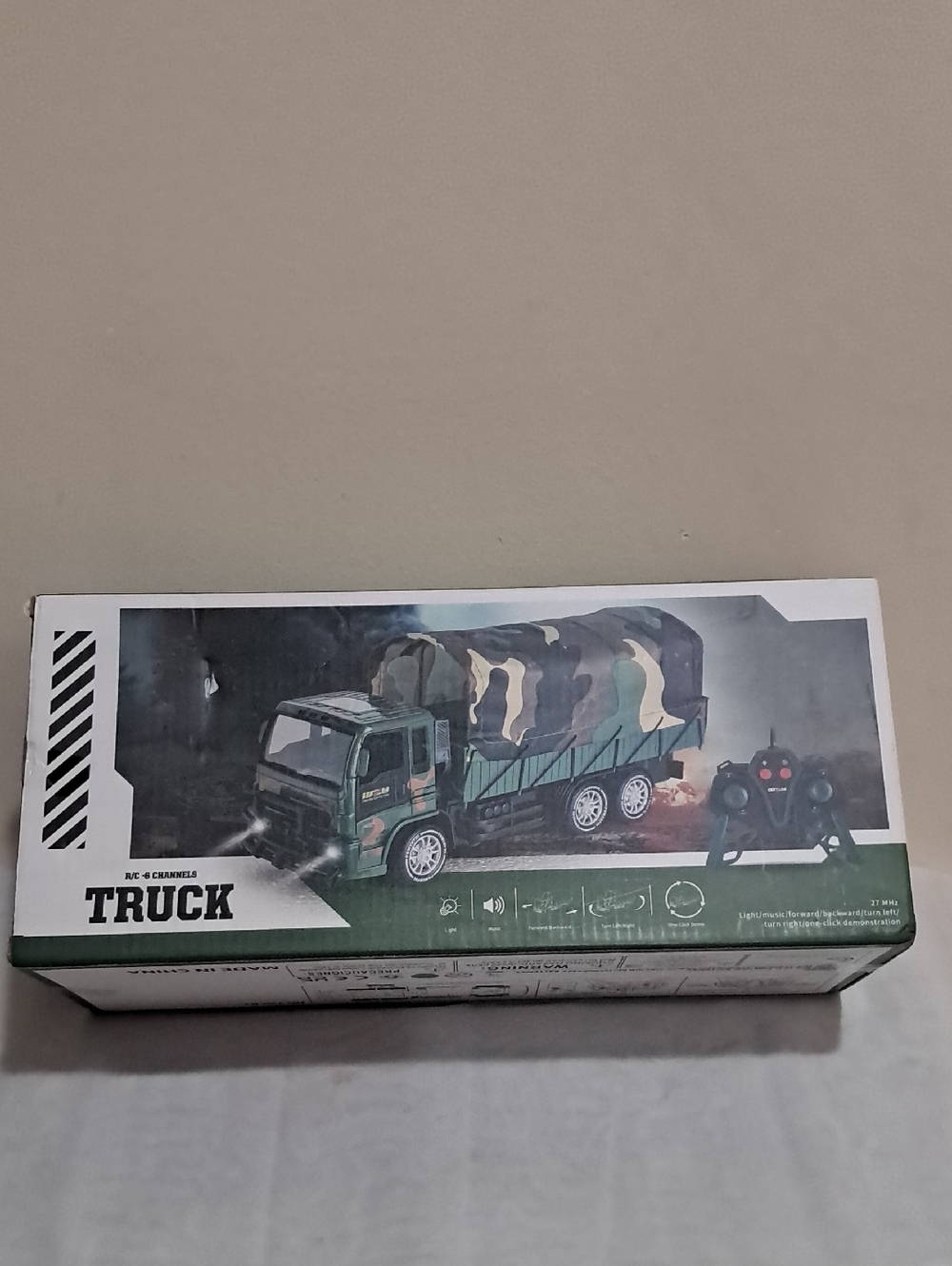 Remote Control Military Cargo Truck Toy - Green Camouflage